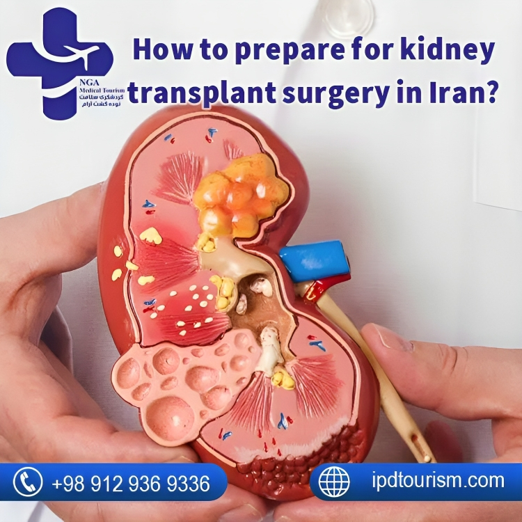 How long is the hospitalization period for a kidney transplant in Iran?